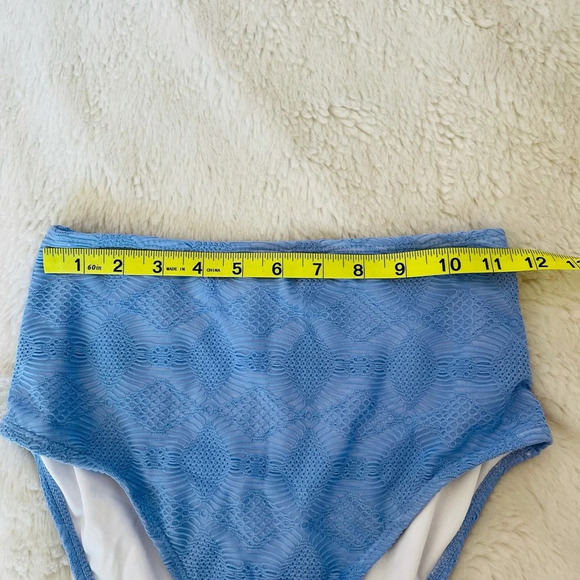 ASOS Swim Baby Blue Crochet High Waist Cheeky Bikini Bottoms 2 Women’s - Picture 6 of 9